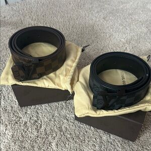 Men's Checkered Belts - Black and Brown